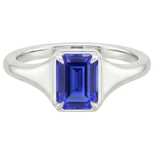 Afbeelding in Gallery-weergave laden, smaragd solitaire ring Sri Lankaanse saffier 3 karaat