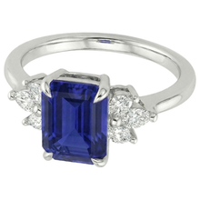 Afbeelding in Gallery-weergave laden, echte marquise saffier 2.50karaat ring zijaanzicht