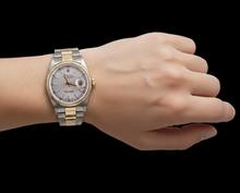 Afbeelding in Gallery-weergave laden, snel ingesteld Rolex-horloge oesterband Geen gaten Datumjust Rolex tweekleurige snel ingesteld