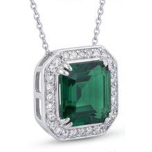 Afbeelding in Gallery-weergave laden, Asscher Slijpvorm Toermalijn ring in 14K Witgoud – vooraanzicht