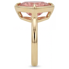 Afbeelding in Gallery-weergave laden, Natuurlijke Padparadscha Saffier Ring 2,5 Karaat Trilliant Solitair 14K Geelgoud