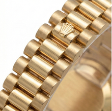 Afbeelding in Gallery-weergave laden, voorzitter Champagne diamanten wijzerplaat Rand Rolex horloge Datumjust geel goud