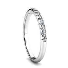 Afbeelding in Gallery-weergave laden, 0,80 ct. prong set ronde diamanten halve eeuwigheid band wit goud 14k