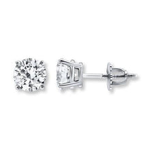 Afbeelding in Gallery-weergave laden, 0.90 ct. Ronde Solitaire Diamond Stud Earring Witgouden 14K Prong Set - harrychadent.nl