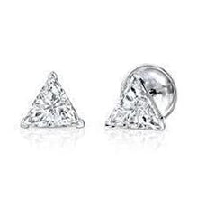 Afbeelding in Gallery-weergave laden, 1 karaat trilliant geslepen diamanten stud dames oorbel paar wit goud 14k