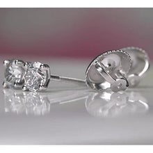 Afbeelding in Gallery-weergave laden, 1 karaat diamanten oorknopje wit goud 14k