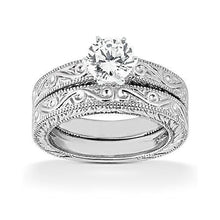 Afbeelding in Gallery-weergave laden, 1 karaat diamanten solitaire trouwring band set F VS1 - harrychadent.nl