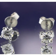 Afbeelding in Gallery-weergave laden, 1 karaat diamanten stud martini oorbel wit goud 14k