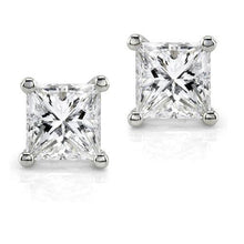 Afbeelding in Gallery-weergave laden, 1 karaat pennenset Princess Cut Diamond Stud Earring 14K witgoud - harrychadent.nl