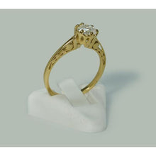 Afbeelding in Gallery-weergave laden, 1 karaat ronde diamanten kroon stijl Solitaire verlovingsring - harrychadent.nl