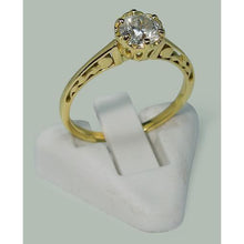 Afbeelding in Gallery-weergave laden, 1 karaat ronde diamanten kroon stijl Solitaire verlovingsring - harrychadent.nl