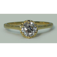 Afbeelding in Gallery-weergave laden, 1 karaat ronde diamanten kroon stijl Solitaire verlovingsring - harrychadent.nl