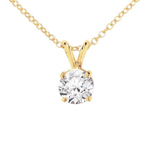 Afbeelding in Gallery-weergave laden, 1 karaat solitaire diamanten halsketting hanger 14K geel goud - harrychadent.nl