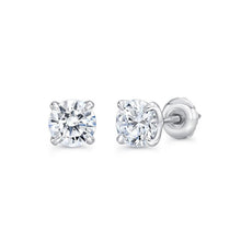 Afbeelding in Gallery-weergave laden, 1 karaat vrouwen Stud Solitaire diamanten oorbellen - harrychadent.nl