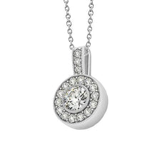 Afbeelding in Gallery-weergave laden, 1,25 CT. Ronde diamanten Milgrain hanger ketting zonder ketting WG 14K - harrychadent.nl
