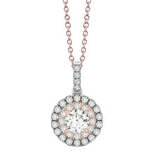 Afbeelding in Gallery-weergave laden, 1,25 karaat ronde diamanten tweekleurige gouden 14K hanger ketting - harrychadent.nl