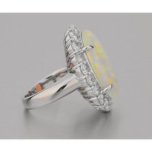 Afbeelding in Gallery-weergave laden, 12,50 karaat opaal en diamanten trouwring nieuw wit goud 14k