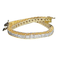Afbeelding in Gallery-weergave laden, 12,50 karaat prinses diamanten tennisarmband geel goud - harrychadent.nl