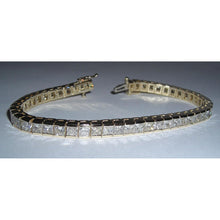 Afbeelding in Gallery-weergave laden, 12,50 karaat prinses diamanten tennisarmband goud