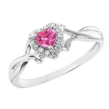 Afbeelding in Gallery-weergave laden, 1,30 ct roze saffier en diamanten trouwring 14K witgoud - harrychadent.nl