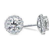 Afbeelding in Gallery-weergave laden, echte round diamant 1.30karaat oorbel vooraanzicht