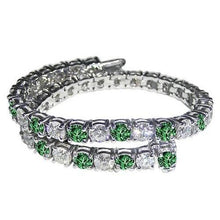 Afbeelding in Gallery-weergave laden, 14 krt, Wit Groene Diamanten TennisArmband Wit Goud - harrychadent.nl