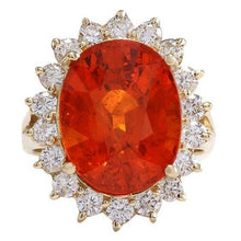 Afbeelding in Gallery-weergave laden, echte round garnet 12.50karaat ring vooraanzicht