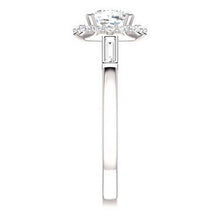 Afbeelding in Gallery-weergave laden, 1,40 karaat Halo Diamond Engagement Band Ring 3 steen wit goud 14K - harrychadent.nl