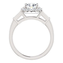 Afbeelding in Gallery-weergave laden, 1,40 karaat Halo Diamond Engagement Band Ring 3 steen wit goud 14K - harrychadent.nl
