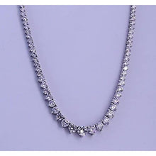 Afbeelding in Gallery-weergave laden, 14,65 karaat ronde diamanten dameshalsketting wit goud 14k