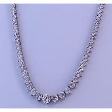 Afbeelding in Gallery-weergave laden, 14,65 karaat ronde diamanten dameshalsketting wit goud 14k