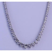 Afbeelding in Gallery-weergave laden, 14,65 karaat ronde diamanten dameshalsketting wit goud 14k