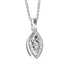 Afbeelding in Gallery-weergave laden, 1,5 karaat solitaire marquise geslepen diamanten hanger wit goud 14k