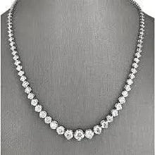 Afbeelding in Gallery-weergave laden, 15 kt rieken set rond geslepen diamanten halsketting 14k wit goud - harrychadent.nl