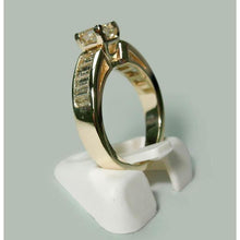Afbeelding in Gallery-weergave laden, 1,50 ct princess & baguette diamanten verlovingsring geel goud