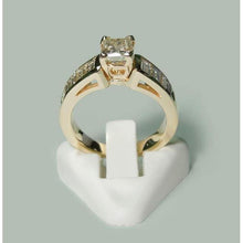 Afbeelding in Gallery-weergave laden, 1,50 ct princess & baguette diamanten verlovingsring geel goud