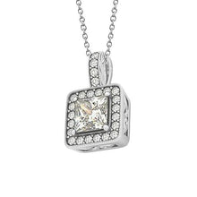 Afbeelding in Gallery-weergave laden, 1,50 karaat prinses diamanten hanger ketting WG 14K zonder ketting - harrychadent.nl