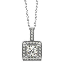 Afbeelding in Gallery-weergave laden, 1,50 karaat prinses diamanten hanger ketting WG 14K zonder ketting - harrychadent.nl