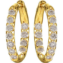 Afbeelding in Gallery-weergave laden, 1,50 karaat ronde diamanten binnen/buiten hoepel oorbellen - harrychadent.nl