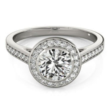 Afbeelding in Gallery-weergave laden, 1,50 karaat ronde diamanten halo ring wit goud 14k - harrychadent.nl