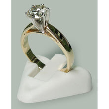 Afbeelding in Gallery-weergave laden, 1,50 karaat ronde diamanten solitaire verlovingsring tweekleurig 14k