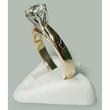 Afbeelding in Gallery-weergave laden, 1,50 karaat ronde diamanten solitaire verlovingsring tweekleurig 14k