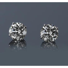 Afbeelding in Gallery-weergave laden, 1,50 karaat ronde diamanten witgouden 14k stud earring