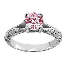 Afbeelding in Gallery-weergave laden, 1,51 ct roze saffier witte ronde edelsteen verlovingsring - harrychadent.nl
