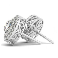 Afbeelding in Gallery-weergave laden, 1,68 karaat ronde diamanten studs Halo paar oorbellen wit goud 14K - harrychadent.nl