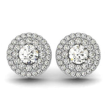 Afbeelding in Gallery-weergave laden, 1,68 karaat ronde diamanten studs Halo paar oorbellen wit goud 14K - harrychadent.nl