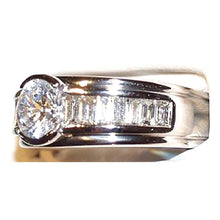 Afbeelding in Gallery-weergave laden, 1,85 karaat diamanten witgouden 14k herenring set met halve omlijsting
