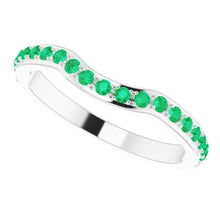 Afbeelding in Gallery-weergave laden, 1,90 karaat prong setting columbian green emerald band dames sieraden