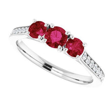 Afbeelding in Gallery-weergave laden, 1.10 karaat birma ruby diamond geaccentueerde ring 14k white gold new