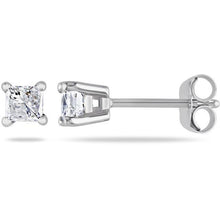 Afbeelding in Gallery-weergave laden, GIA-gecertificeerd 1.20 ct prinses geslepen Natuurlijke echte diamanten ( niet in een laboratorium gekweekt ) oorkno...